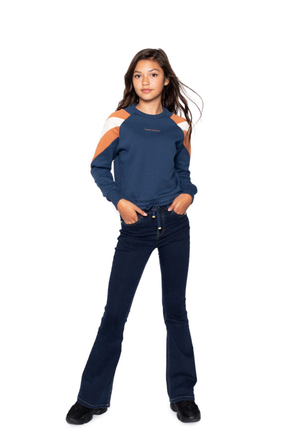 Frankie & Liberty Meisjes sweater - Puck - Steel blauw