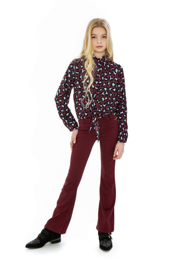 Frankie & Liberty Meisjes blouse - Pelli - Rosewood luipaard