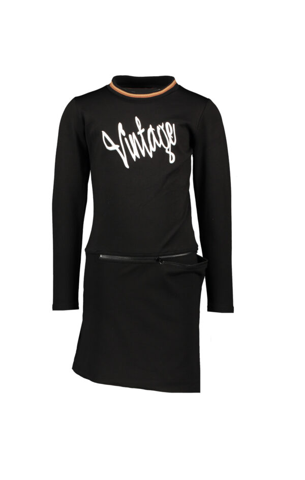 NoNo Meisjes jurk Vintage - Momo - Zwart