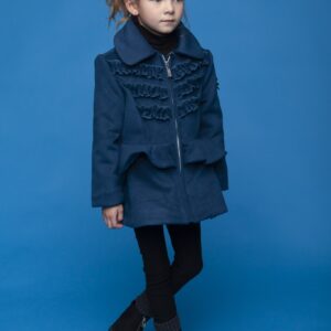 Le Chic Meisjes winterjas peplum - Marine blauw