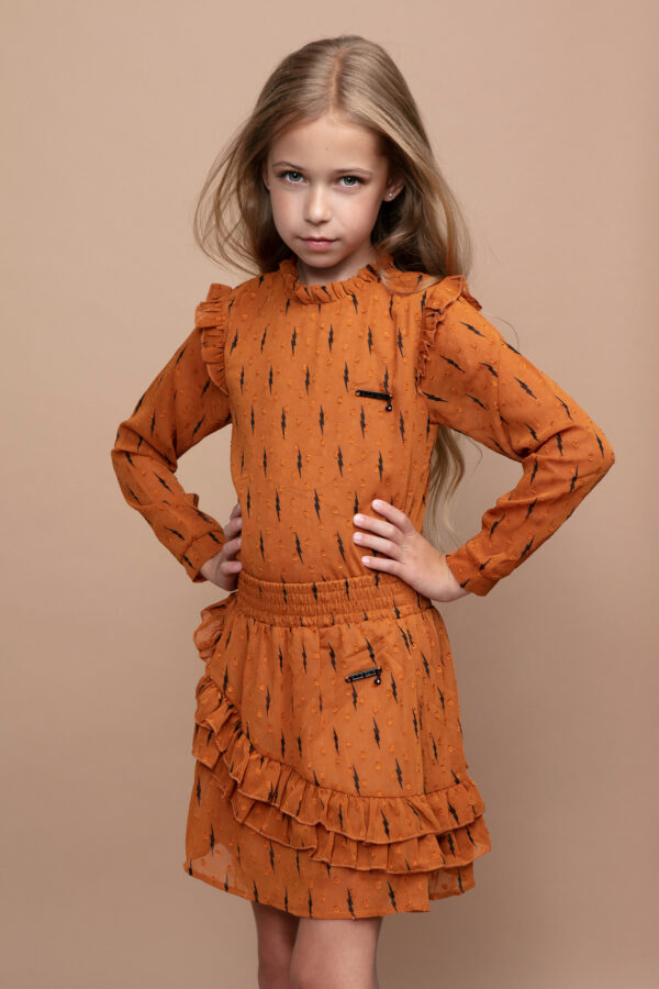 ELLE Chic Meisjes blouse bliksem - Caramel