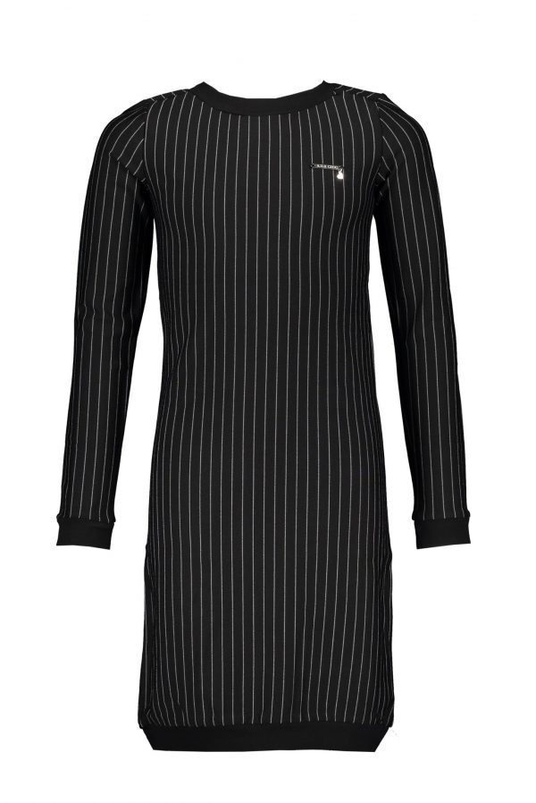 ELLE Chic Meisjes jurk krijtstreep - Zwart