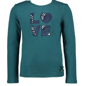 Le Chic Meisjes shirt 'LOVE' - Donker groen