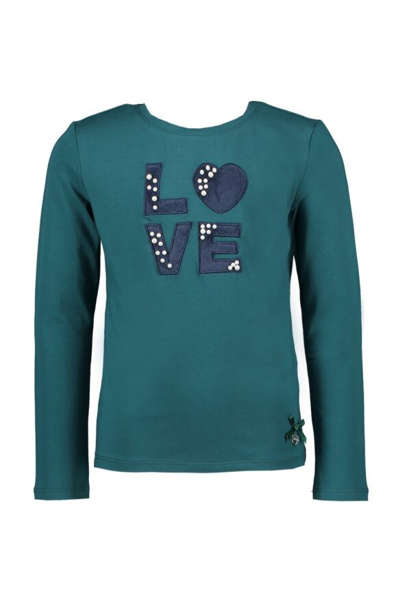 Le Chic Meisjes shirt 'LOVE' - Donker groen
