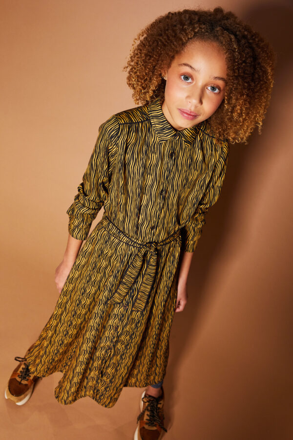 NoBell Meisjes maxi jurk - Mulia - Geel Goud
