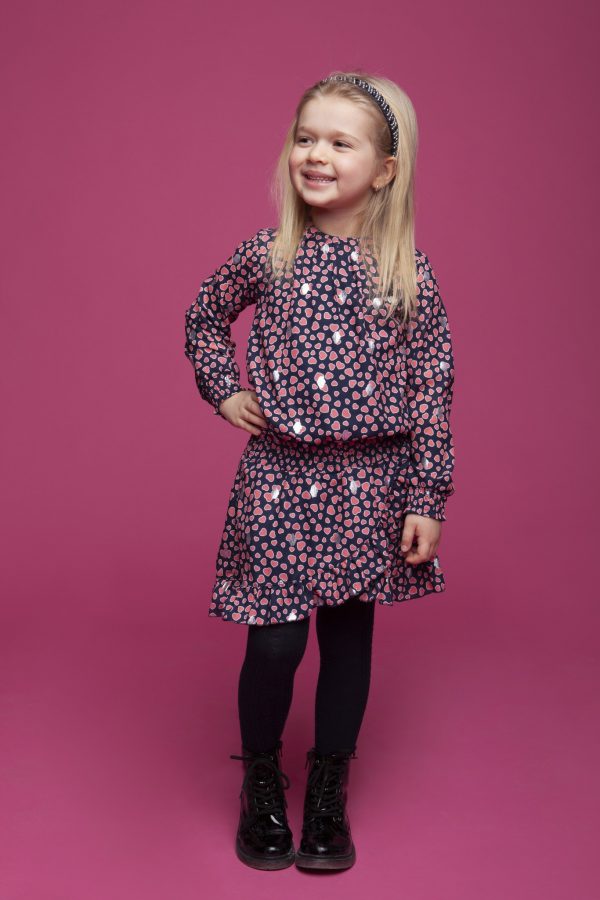 Le Chic Meisjes jurk stippen - Marine blauw