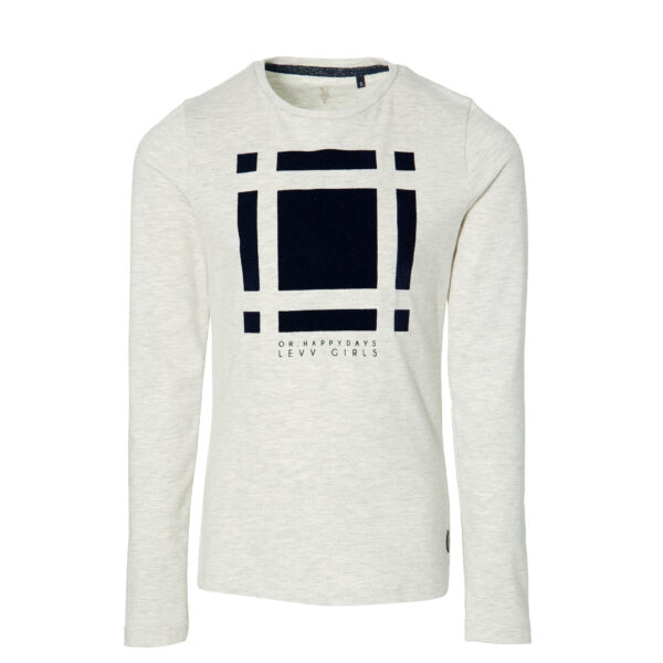 LEVV Meisjes shirt - Katia - Grijs melee