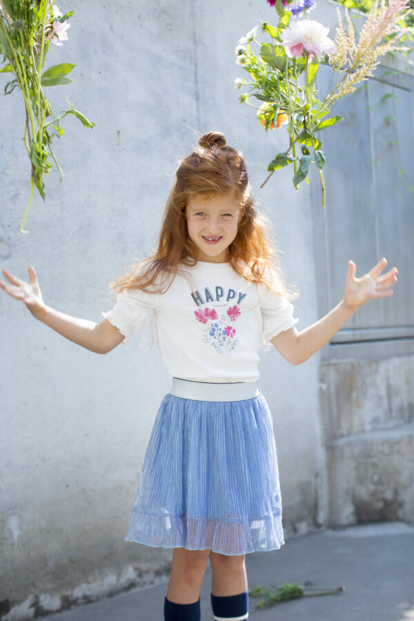 Moodstreet Meisjes t-shirt borduurwerk - Warm wit