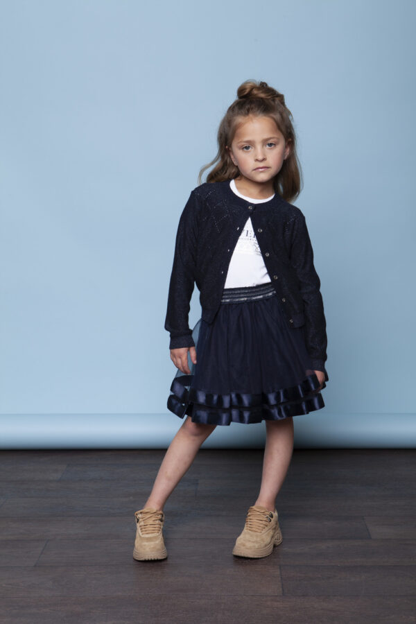 Le Chic Meisjes vest gebreid - Marine blauw