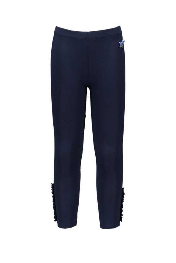 Le Chic Meisjes legging ruffels & parels - Marine blauw