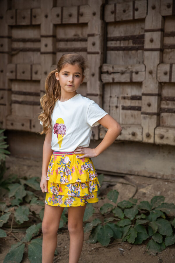 Vinrose Meisjes t-shirt - Sneeuwwit ijsje