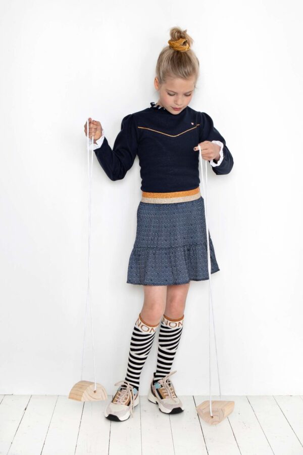 NoNo Meisjes shirt - Kat - Marine blauw