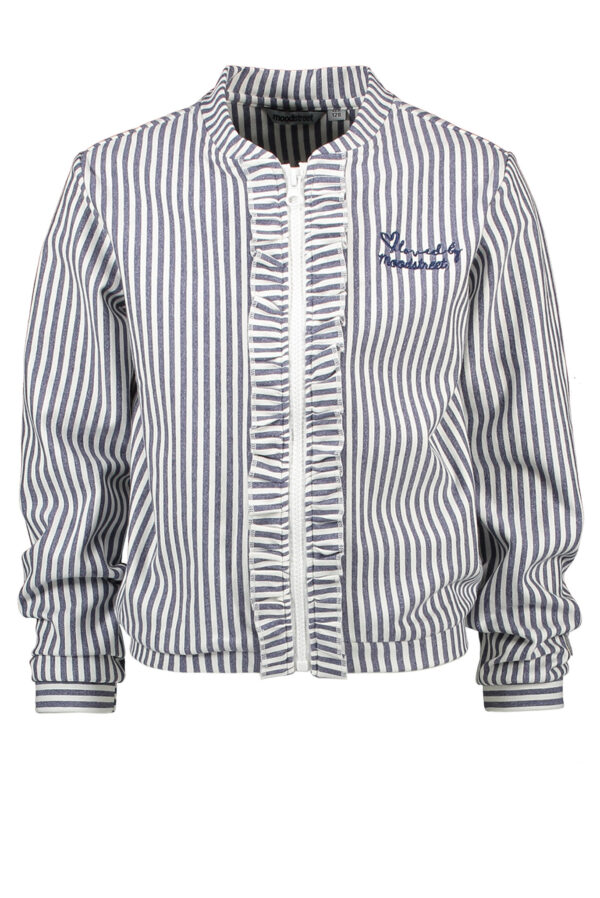 Moodstreet Meisjes vest ruffel - Marine blauw