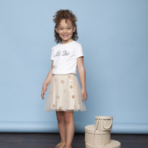 Le Chic Meisjes petticoat dierenprint - Beige