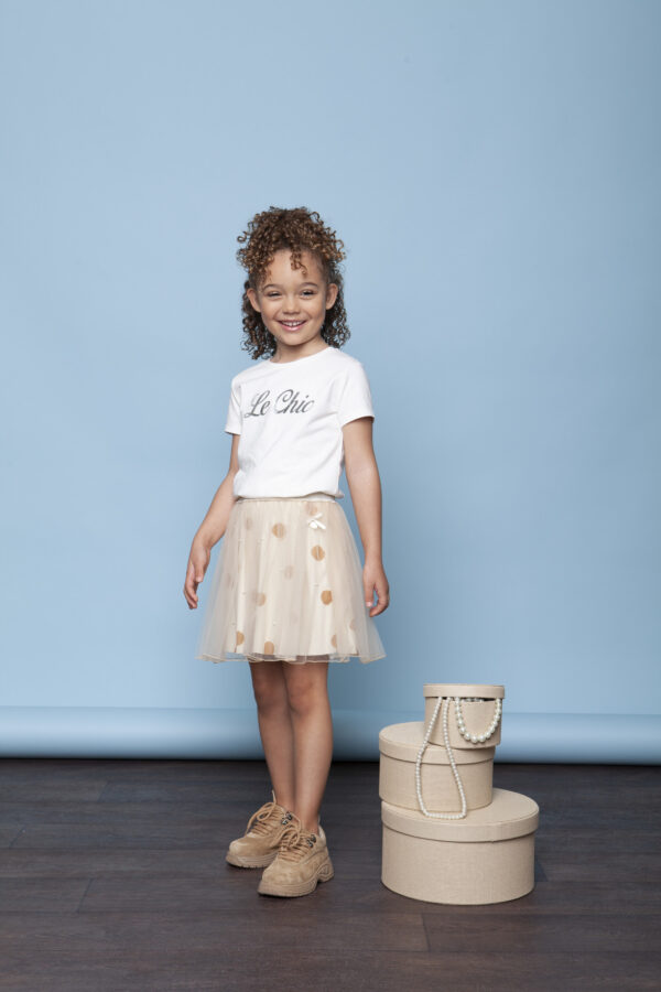 Le Chic Meisjes petticoat dierenprint - Beige