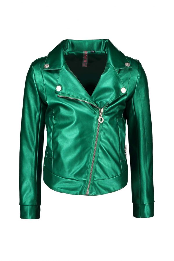 B.Nosy Meisjes nepleren biker jacket - Jade groen