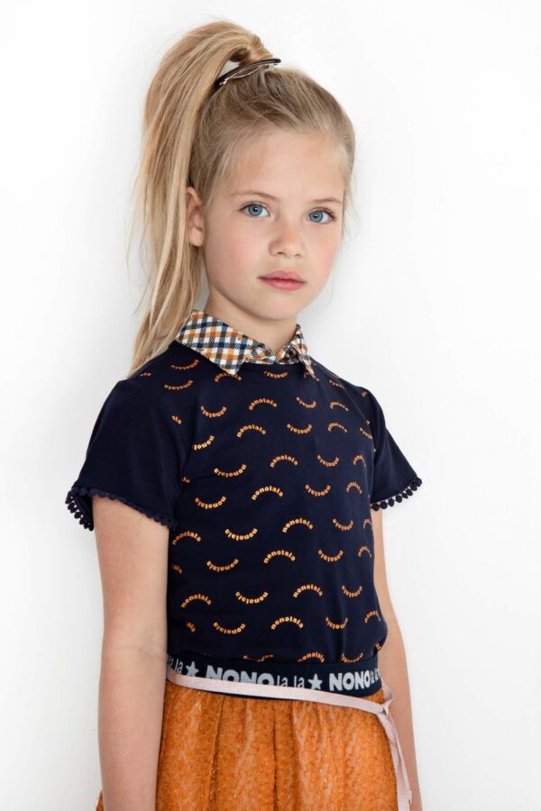 NoNo Meisjes t-shirt - Kathy - Marine blauw