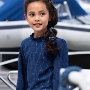B.Nosy Meisjes blouse kant - Space blauw