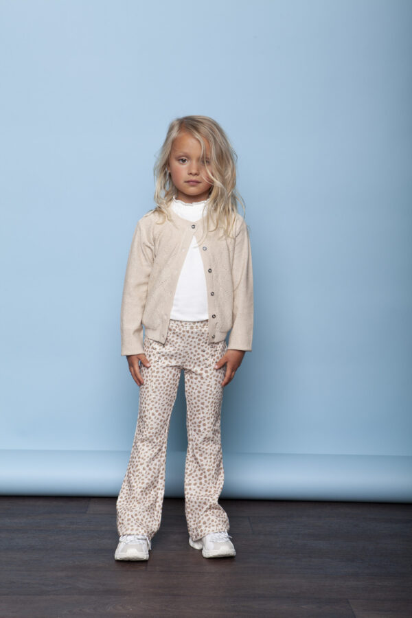 Le Chic Meisjes flair broek dierenprint - Beige