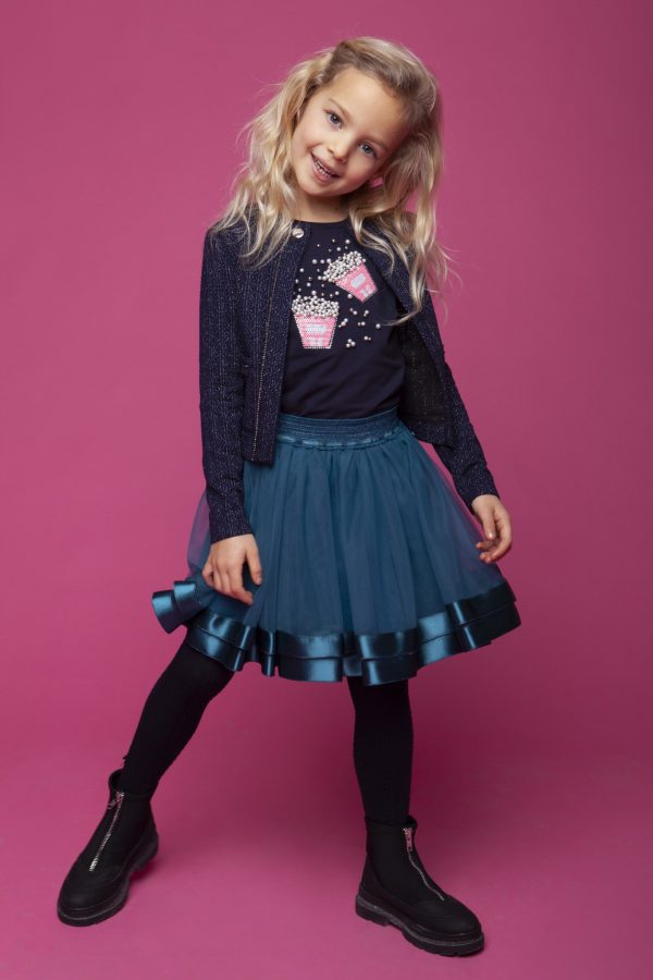 Le Chic Meisjes petticoat - Donker groen