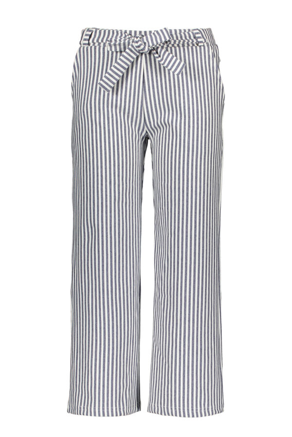 Moodstreet Meisjes broek gestreept - Marine blauw