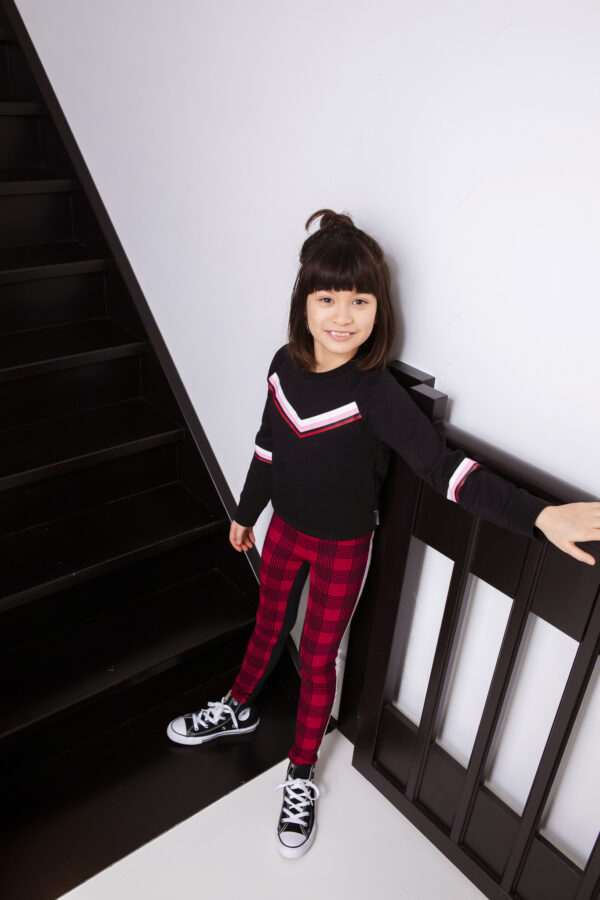 B.Nosy Meisjes sweater V-strepen - Zwart