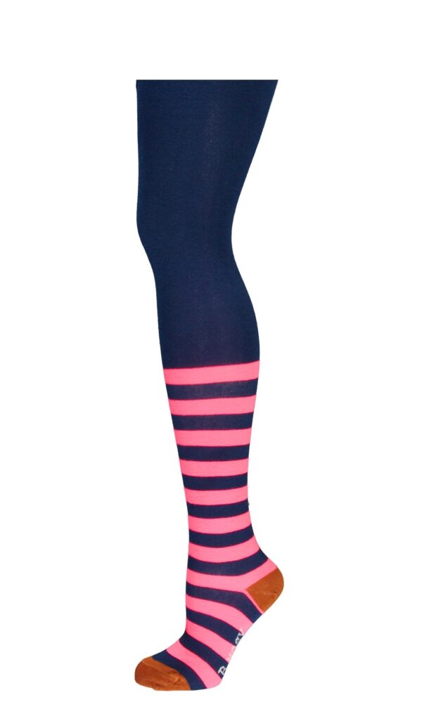 B.Nosy Meisjes maillot strepen onder knie - Festival roze