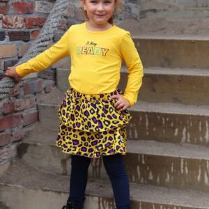 B.Nosy Meisjes shirt elastische zijnaad - Lemon chrome