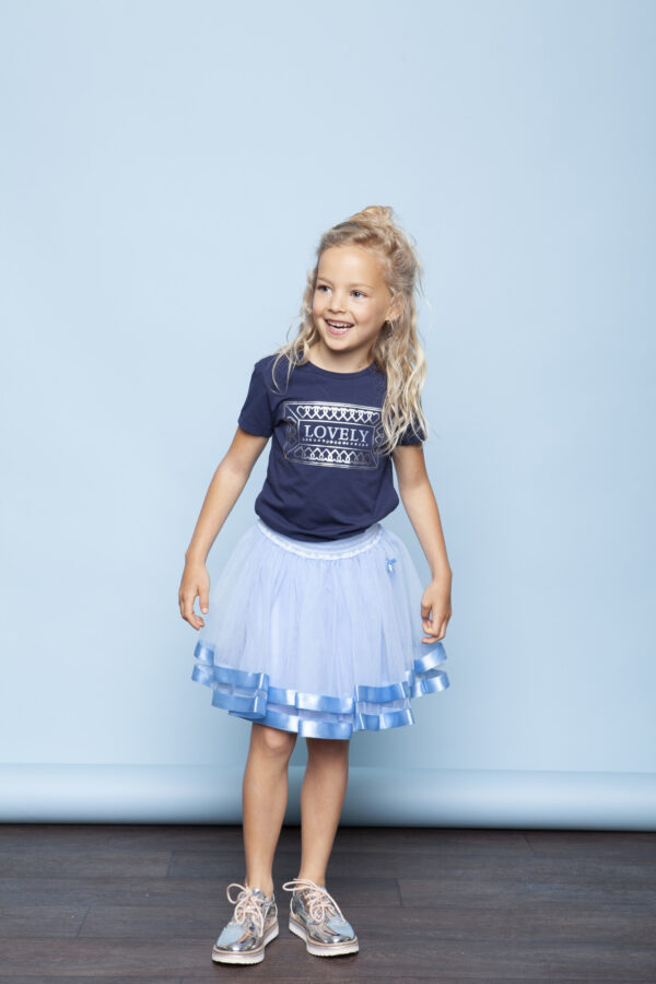 Le Chic Meisjes t-shirt 'Lovely' - Marine blauw