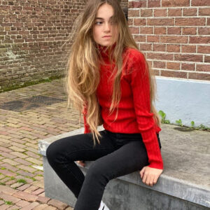 Indian Blue Jeans Meisjes spijkerbroek High waist fit - Zwart