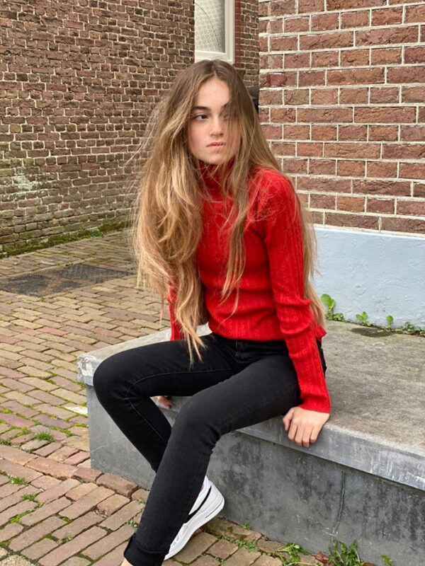Indian Blue Jeans Meisjes spijkerbroek High waist fit - Zwart
