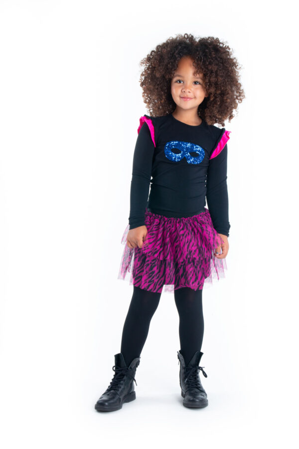 B.Nosy Meisjes shirt 'masker' - Zwart