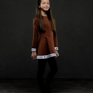 ELLE Chic Meisjes jurk sporty chic - Kaneel