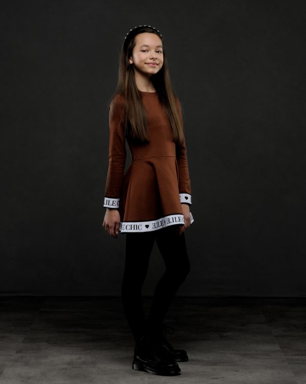 ELLE Chic Meisjes jurk sporty chic - Kaneel