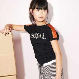 NoBell Meisjes t-shirt - Kamy - Jet Zwart