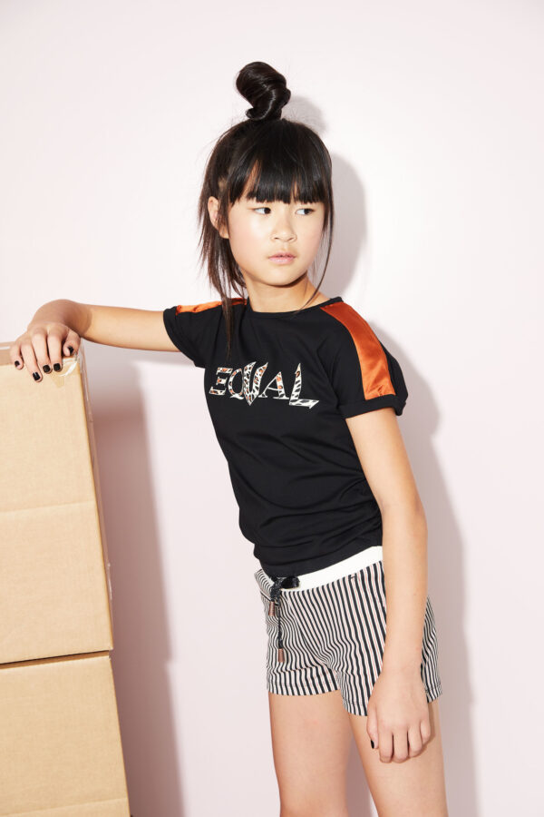 NoBell Meisjes t-shirt - Kamy - Jet Zwart
