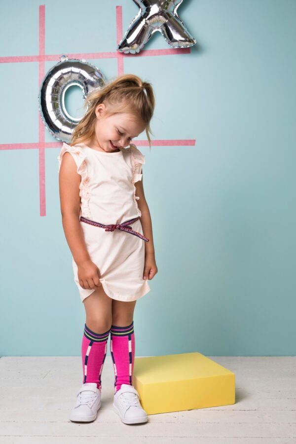 Bampidano Meisjes jurk met ruffels - multi color melee