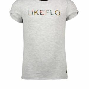 Like Flo Meisjes t-shirt 'LIKE FLO' - Grijs gemeleerd