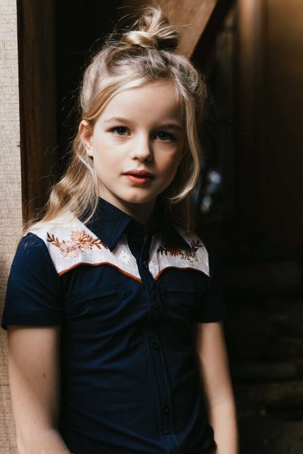 TOPitm Meisjes blouse - Derby - Donker blauw