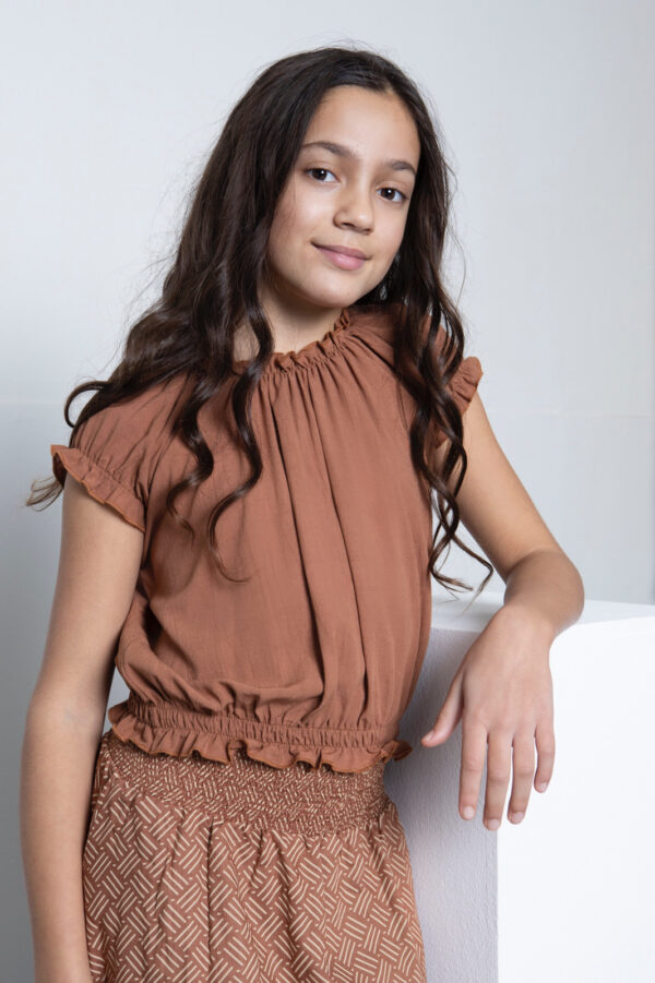 LEVV Meisjes blouse - Marina - Roest