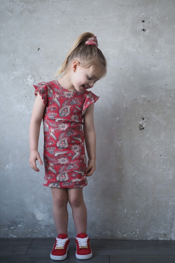 LEVV Meisjes jurk - Nadina - Steen rood paisley