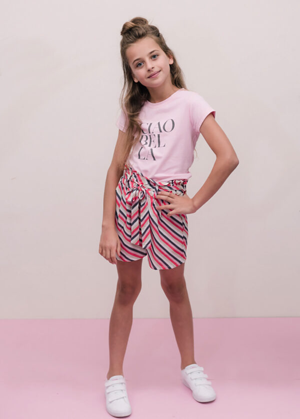 KIEstone Meisjes short - Multi streep