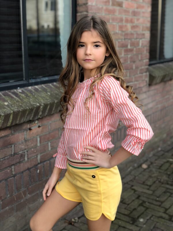 Like Flo Meisjes blouse - Neon gestreept