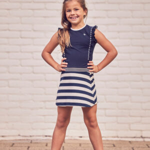 Chaos and Order Meisjes jurk - 3 Nanda blauw wit streep