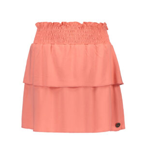 Like Flo Meisjes rok smock met laagjes ruffel - Bubblegum