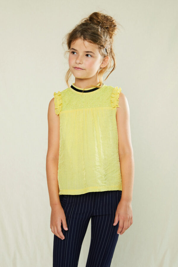 NoNo Meisjes blouse - Taya - Lime Light