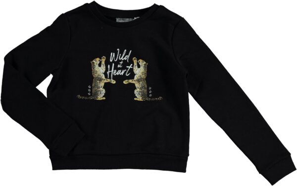 Geisha Meisjes sweater print - Zwart