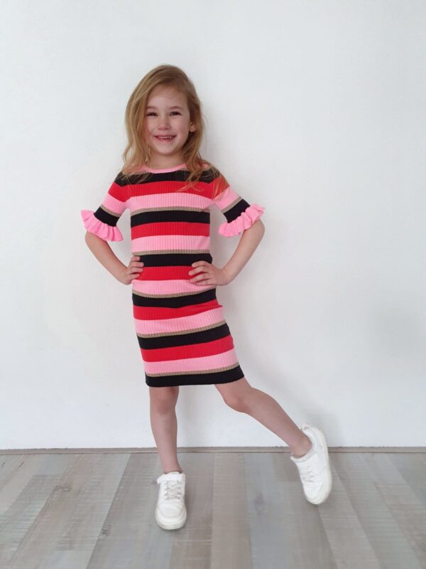 Moodstreet Meisjes jurk gebreid - Rood
