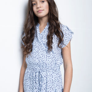 LEVV Meisjes jurk - Maegan - Sky blauw stippen