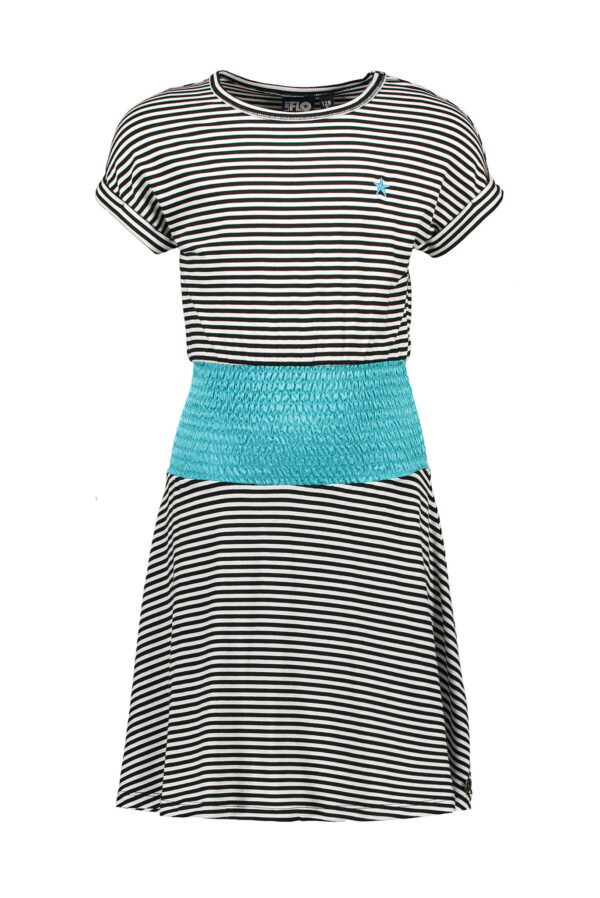 Like Flo Meisjes jurk smock met hoge taille - Gestreept